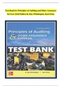 TEST BANK For Principles of Auditing and Other Assurance Services 22nd Edition by Ray Whittington, Kurt Pany, All Chapters 1 - 21, Complete Newest Version