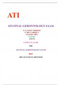 ATI FINAL GERONTOLOGY EXAM VERSION 1  LATEST UPDATE QUESTIONS AND CORRECT ANSWERS GUARANTEED A+
