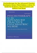 Test Bank for Psychotherapy for the Advanced Practice Psychiatric Nurse: A How-To Guide for Evidence-Based Practice 3rd Edition Wheeler ISBN: 978-0826193797 | 100% Correct Answers with Rationals