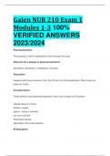 Galen NUR 210 Exam 1 Modules 1-3 100%  VERIFIED ANSWERS  2023/2024