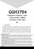 GGH3704 Assignment 2 (ANSWERS) Semester 1 2024 (588622) - DISTINCTION GUARANTEED