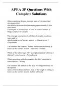 APEA 3P Questions With Complete Solutions