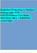 Radiation Protection in Medical Radiography 9TH  EDITIONShererTest Bank 2023/2024 100% VERIFIED  ANSWERS