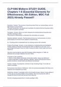 CLP1006 Midterm STUDY GUIDE, Chapters 1-8 (Essential Elements for Effectiveness, 6th Edition, MDC Fall 2023) Already Passed!!