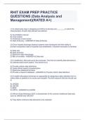 RHIT EXAM PREP PRACTICE QUESTIONS (Data Analysis and Management)(RATED A+)