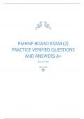 PMHNP BOARD EXAM (2) PRACTICE VERIFIED QUESTIONS AND ANSWERS A+