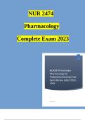 NUR2474 Final Exam Pharmacology for Professional Nursing Final Exam Review Latest 2023 - 2024