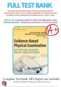 Test Bank For Evidence-Based Physical Examination Best Practices for Health & Well-Being Assessment 1st Edition by Kate Sustersic Gawlik, Bernadette Mazurek Melnyk, Alice M. Teall |9780826164537| 2021/2022 | Chapter 1-29| Complete Questions and Answers A+