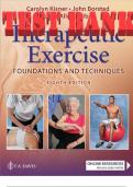TEST BANK for Therapeutic Exercise Foundations and Techniques 8th Edtion by John Kisner, Carolyn; Colby, Lynn Allen and Borstad. All Chapters 1-27.