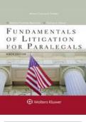 Fundamentals of Litigation for Paralegals 9th Edition.