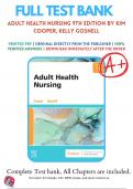 Test Bank for Adult Health Nursing 9th Edition By Kim Cooper, Kelly Gosnell | 9780323811613 | 2023/2024  |  Chapter 1-17 | Complete Questions and Answers A+