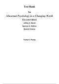 Abnormal Psychology in a Changing World, 11e Jeffrey Nevid, Spencer Rathus, Beverly Greene  (Test Bank All Chapters, 100% Original Verified, A+ Grade)