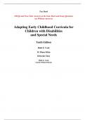 Adapting Early Childhood Curricula for Children with Disabilities and Special Needs, 10e Ruth Cook, Diane Klein, Debo (Test Bank All Chapters, 100%  Original Verified, A+ Grade)