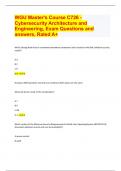 WGU Master's Course C726 - Cybersecurity Architecture and Engineering, Exam Questions and answers, Rated A+