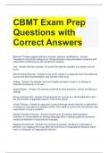 CBMT Exam Prep Questions with Correct Answers 
