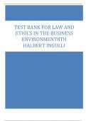 Test Bank for Law and Ethics in the Business Environment 8th Halbert Ingulli