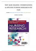 TEST BANK READING UNDERSTANDING & APPLYING NURSING RESEARCH 6TH FAIN ISBN: 9781719641821 All Chapters A+