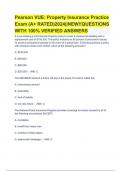 Pearson VUE: Property Insurance Practice Exam (A+ RATED)2024||NEW!!QUESTIONS WITH 100% VERIFIED ANSWERS