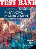 TEST BANK for Foundations of Financial Management 17th Edition by Stanley Block, Geoffrey Hirt and Bartley Danielsen (Complete 21 Chapters)