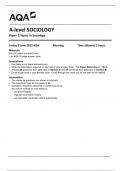 AQA A-level SOCIOLOGY  Paper 2 Topics in Sociology  7192-2-QP-Sociology-A-9Jun23