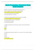 Sterile Processing - Final Exam Study  Guide Graded A