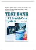 TEST BANK for Basics of the U.S. Health Care System 4th Edition by Niles Nancy