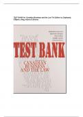 TEST BANK for Canadian Business and the Law 7th Edition by Duplessis, O'Byrne, King, Adams