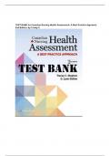 TEST BANK for Canadian Nursing Health Assessment A Best Practice Approach 2nd Edition, by Tracey C