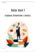 KRM 310 Study Unit 2: Classical Perspective (Choice)