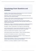 Parasitology Exam Questions and Answers