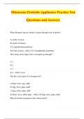 Minnesota Pesticide Applicator Practice Test Questions and Answers