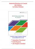 Solutions for Industrial Relations in Canada, 4th Edition Hebdon (All Chapters included)
