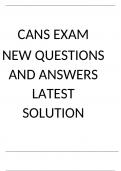 CANS EXAM  NEW QUESTIONS AND ANSWERS LATEST SOLUTION