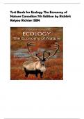 Test Bank for Ecology The Economy of  Nature Canadian 7th Edition by Ricklefs  Relyea Richter ISB