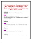 WGU D333 Objective Assessment (New 2023/ 2024 Update) Ethics in Technology Exam|  Review with Questions and Verified Answers| 100% Correct| A Grade  
