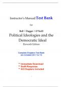 Test Bank for Political Ideologies and the Democratic Ideal, 11th Edition Ball (All Chapters included)