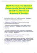 EOPA Practice Test (National  Consortium for Health Science  Education) NACC Exam  Questions & Answers