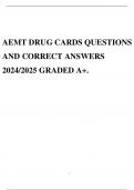 AEMT DRUG CARDS QUESTIONS AND CORRECT ANSWERS 2024/2025 GRADED A+.