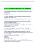 HACCP Exam Questions and Answers