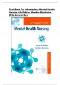 Test Bank For Introductory Mental Health Nursing 4th Edition Womble Kincheloe 