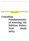 Test Bank for Potter and Perry's Canadian Fundamentals of Nursing, Canadian Fundamentals of Nursing 7th Edition Potter Test Bank Canadian Fundamentals of Nursing 7th Edition Potter Test Bank