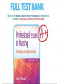 Test Bank For Professional Issues in Nursing Challenges and Opportunities 6th Edition Huston 9781975175610 | All Chapters with Answers and Rationals