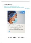 Test Bank For Kozier & Erb's Fundamentals of Nursing, 11th Edition by Audrey Berman, Geralyn Frandsen, Shirlee Snyder||All Chapters||Complete A+ Guide.