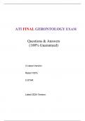 ATI FINAL GERONTOLOGY EXAM | (Graded 98%) Q&A | (100% Guaranteed) | Latest 2024 Version.