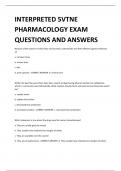 INTERPRETED 5VTNE PHARMACOLOGY EXAM QUESTIONS AND ANSWERS 