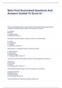Befo Final Guaranteed Questions And Answers Graded To Score A+