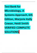 BEST REVIEW Test Bank for Microbiology, A Systems Approach, 6th Edition, Marjorie Kelly Cowan, Heidi Smith VERIFIED COMPLETE  SOLUTIONS