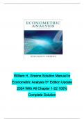 William H. Greene Solution Manual to Econometric Analysis 5th Edition Update 2024 With All Chapter 1-22 100% Complete Solution