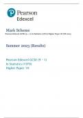 Pearson Edexcel GCSE (9 – 1) In Statistics (1ST0) Higher Paper 1H MS 2023