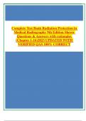 Complete Test Bank Radiation Protection in Medical Radiography 9th Edition Sherer Questions & Answers with rationales (Chapter 1-16)